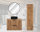 Badezimmer Set 3-teilig EDMOND 80cm | Diamond-Fräsung & Aufsatz black | Wotan-Eiche