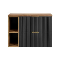 Badezimmer Waschplatz Blackened 80cm | Becken & Regal | 
