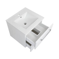 Badset KUBOA 6-teilig 50cm | Waschtisch Einbaubecken | wei&s