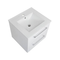 Badset KUBOA 2-teilig 50cm | Waschtisch Einbaubecken | wei&s