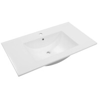 Badset KUBOA 4-teilig 80cm | Waschtisch Einbaubecken | wei&s